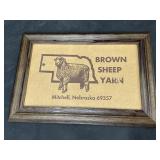 Brown Sheep Yarn Framed Cardboard Advertisement