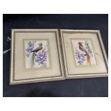 Antique Framed Feather Bird from Mexico