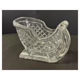 Diamond Etched Leaded Crystal Sleigh