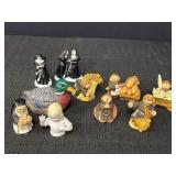 Variety of small figurines - 2 are Dept 56 nuns, 5