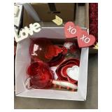 Valentines bowls, pitcher, jars, cake stand, etc