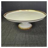 Pedestal Cake Plate with Gold Trim