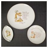 Vintage Holly Hobbie Porcelain Plates & Dish