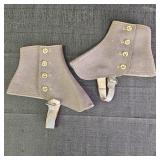Pair of Vintage Gray Wool Spats