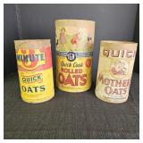 3 Vintage Oat Containers