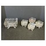 Glass Square Footed Dishes 3.5-7.5"