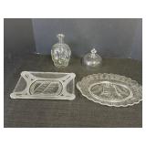 Glass Plates, Decanter, Lid