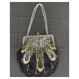 LaRegale Black, Silver, Gold Beaded Purse