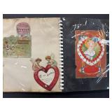Vtg valentine Day Cards in book