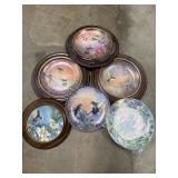 6 decorative bird plates - 5 hummingbird & a blue