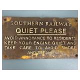 Southern Railway Quiet Please Sign