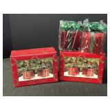 Home For The Holidays Metal Present Candle Holders