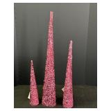 Pink Beaded Trees 12-24"