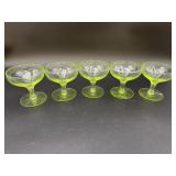 Uranium Glass Low Sherbet Stemware