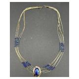 Sterling & AzureOpal necklace, 11in length