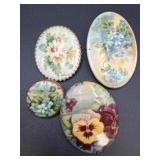 (4) Handpainted Brooches