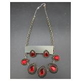 Red Costume Jewelry Earrings & Necklace