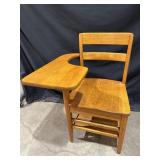Tel-Roll Antique Oak School Chair Desk