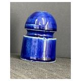 Porcelain insulator, cobalt blue, 3.5in high