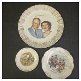 3 Presidental/ Historical Scene Plates