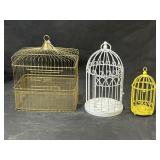 3 Metal Decorative Birdcages 8-12" tall