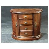 Wooden Jewelry Box W/ 2 Side Hanging Compartments