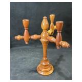 16.5" Wooden Candlestick Holder