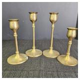 Vintage Brass Candlestick Holders (4)