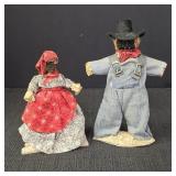 Pair of American Folk Art Dolls