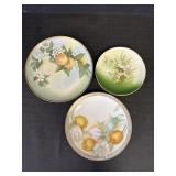 3 Floral Decorative Plates 6.5-9"