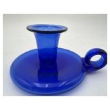 Cobalt Blue Glass Candlestick