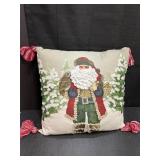 At Home Santa Christmas Throw Pillow