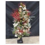 4ft artificial Christmas tree glittery w/lights,