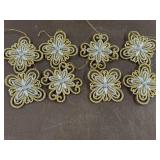 (8) Gold & Silver Glittered Snowflake Orns.