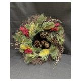 22in artificial Christmas wreath, twigs, pine