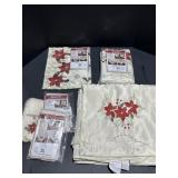 Touch of Class Poinsettia Napkins, Table Runner,
