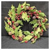 (4) 14" Felt Leaves, Berries & Pinecone Wreaths