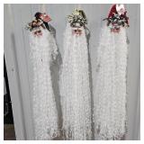 3 - 39" DEI Santa w/ Long Flowing Beard Ornaments