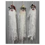 3 - 39" DEI Santa w/ Long Flowing Beard Ornaments