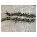 2 - Pine, Berry & Bird 5ft light up garlands.