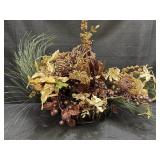 Glittery gold & browns artificial centerpiece.