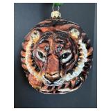 Blown Glass Tiger Ornament