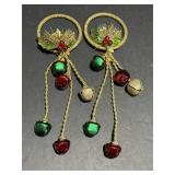 2- Gold, Green, & Red Jingle Bell Door Hangers