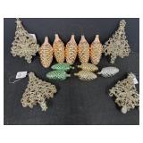 Glittered Pinecone & Tree Ornaments