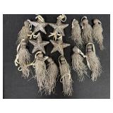 (10) Silver Glass Beaded Tassel Ornaments