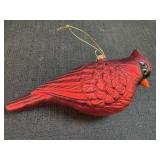Glass Cardinal Bird Ornament