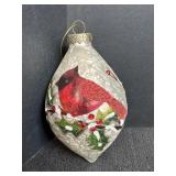 Glass Winter Cardinal Ornament