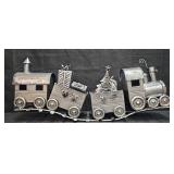 Metal Holiday Train 26in long x 10 tall