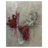 Red & Silver Floral Picks