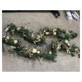 (2) 6ft long Pre-Lit Garland w/ Gold Leaves